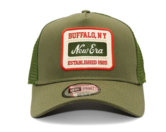 Kappe New Era - Buffalo Patch 9FORTY Trucker - New Olive