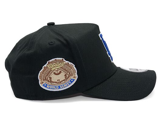 Kappe New Era - MLB World Series Patch 9FORTY A-Frame - LA Dodgers - Black / Light Royal