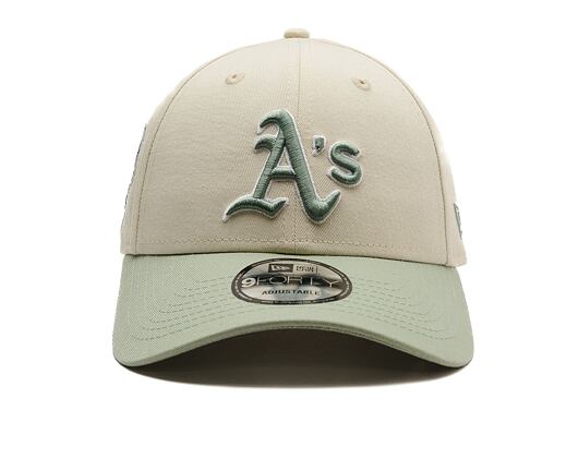 Kappe New Era - MLB World Series Patch 9FORTY - Oakland Athletics - Cream / Mint Green