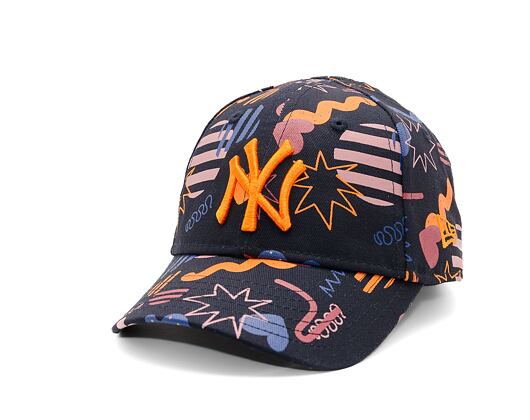 Kinderkappe New Era - MLB Kids Print 9FORTY - NY Yankees - Navy / Papaya Orange