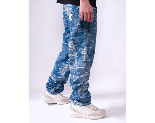 Hose Karl Kani - Og K Distress Camo Five Pocket Denim - medium blue
