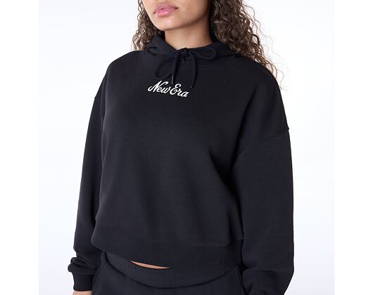 Damen Pullover New Era - Script Crop Hoodie - Black