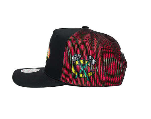 Kappe Mitchell & Ness - NHL Tremor Trucker - Chicago Blackhawks - Black