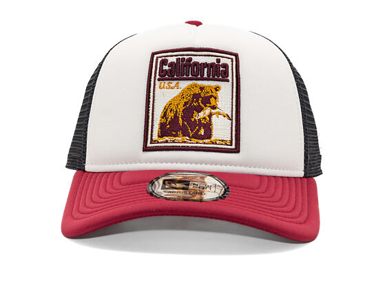 Kappe New Era - Branded Graphic Patch 9FORTY Trucker - White / Cherry