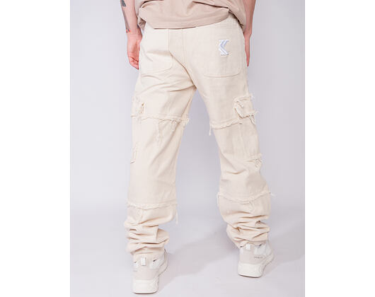 Hose Karl Kani - Og Fringed Baggy Cargo Pants - White