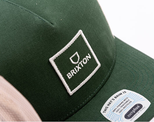 Kappe Brixton - Alpha Block X C Mp Mesh Cap - Dark Forest/Off White