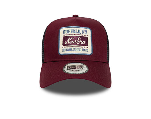 Kappe New Era - Buffalo Patch 9FORTY Trucker - Burgundy / Muted Indigo