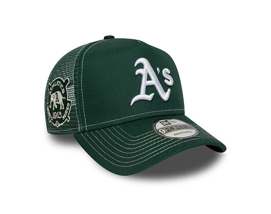 Kappe New Era - MLB Contrast Stitch WS Retro 9FORTY Trucker - Oakland Athletics - Dark Green