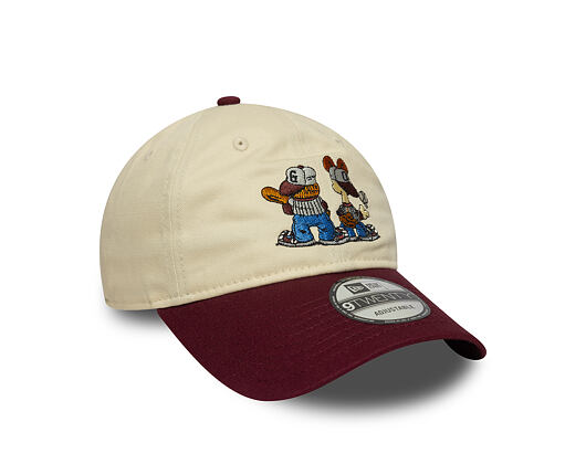 Kappe New Era - Garfield & Odie 9TWENTY - Cream / Burgundy