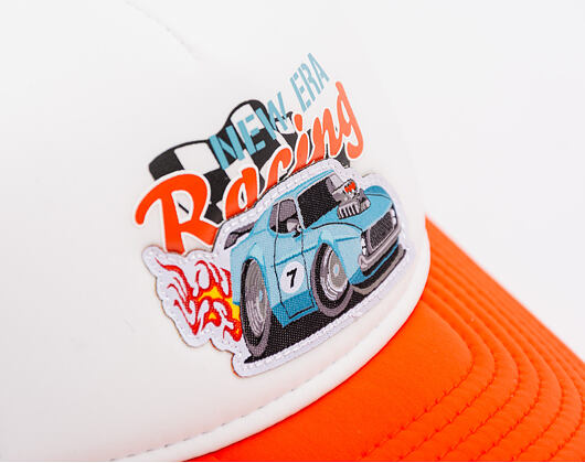 Kinder Kappe New Era - Racing Foam 9FORTY Trucker - Orange / White