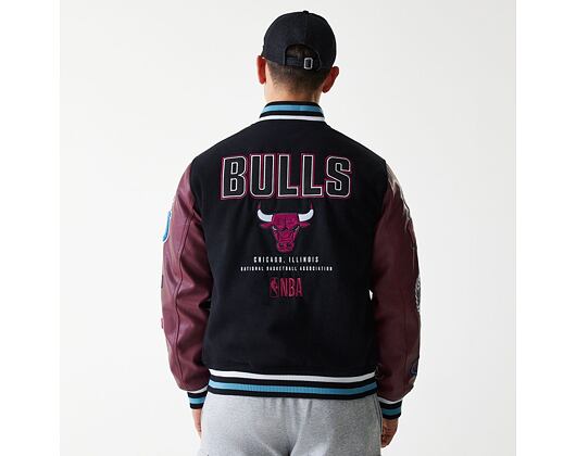 Jacke New Era - NBA Patch Varsity Jacket - Chicago Bulls - Black