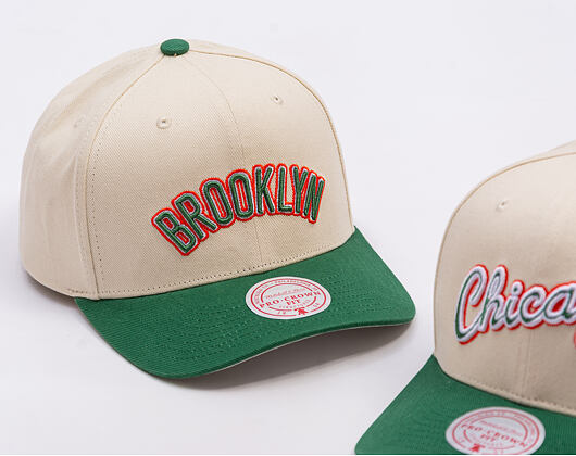 Kappe Mitchell & Ness - Green Orange Pro Crown - Brooklyn Nets - Sand/Green