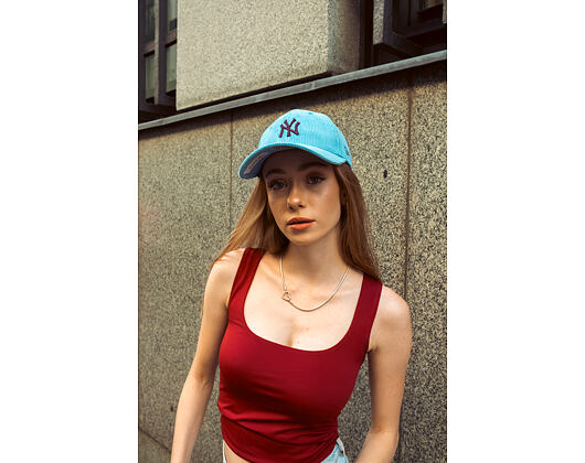 Damen Kappe New Era - MLB Cord 9FORTY - NY Yankees - Blue / Burgundy