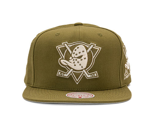 Kappe Mitchell & Ness - NHL Fashion Basic Snapback Vntg - Anaheim Ducks - Olive