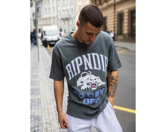 T-Shirt Rip N Dip - White Panther Tee - Charcoal