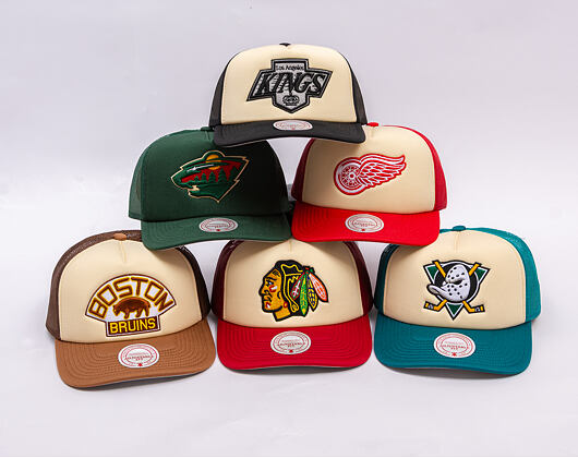 Kappe Mitchell & Ness - NHL Vintage Block Trucker - Anaheim Ducks - Cream
