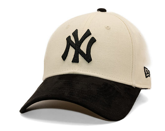 Damen Kappe New Era - MLB Faux Suede 9FORTY - NY Yankees - Cream / Black