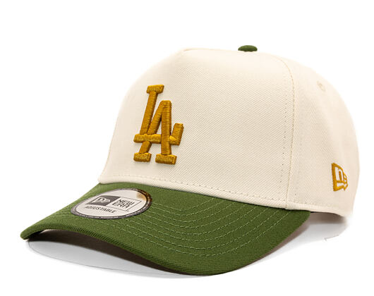 Kappe New Era - MLB WS Patch 9FORTY A-Frame - LA Dodgers - Cream / Rifle Green