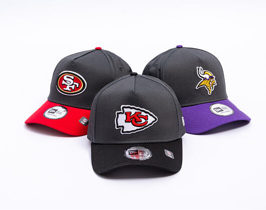 Kappe New Era - NFL Charcoal Drop 9FORTY A-Frame - Kansas City Chiefs - Steel Clouds / Black