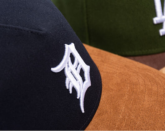 Kappe New Era - MLB Suede Visor 9FORTY A-Frame - Detroit Tigers - Navy / Brown