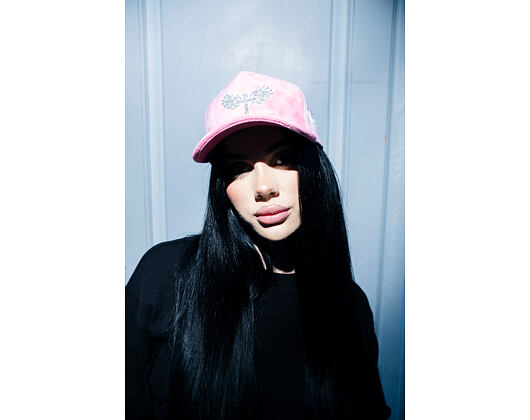 Kappe Reflection Luxury Samt Strasssteine Pink / Weiß