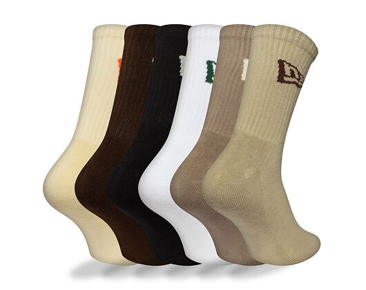 Socken New Era - Flag Crew Socks 6pk - Earth Palette