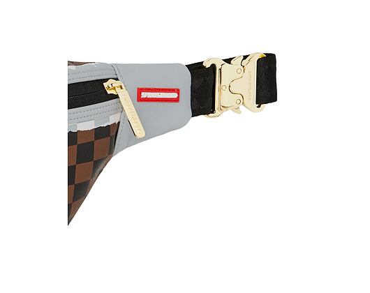 Niere Sprayground Cream And Brown Tear Check Savvy Crossbody