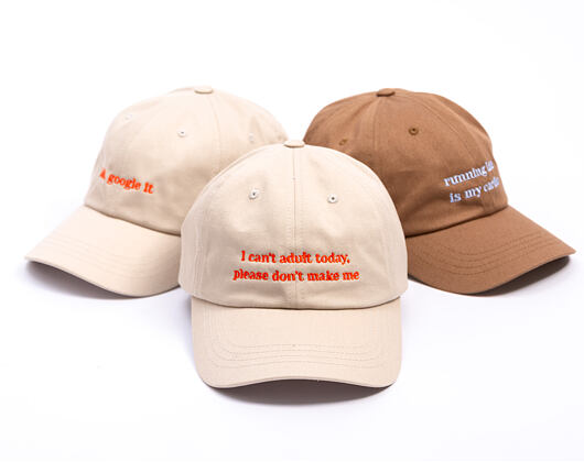 Kappe 8by8 - Dadcap - "I can't adult today" - Tan/Orange