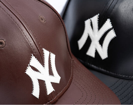 Kappe New Era - MLB IMAGE DROP - Leather 9FORTY M-CROWN - NY Yankees - Brown