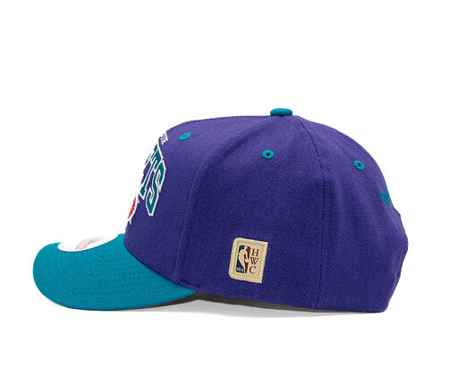 Kappe Mitchell & Ness - NBA Team Arch Snapback - Charlotte Hornets - Purple / Teal
