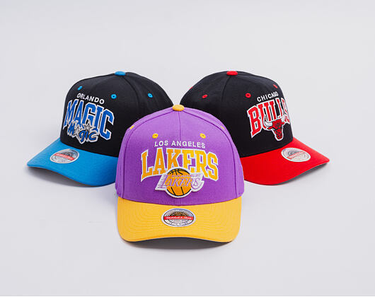 Kappe Mitchell & Ness - NBA Team Arch Snapback - Los Angeles Lakers - Purple / Yellow