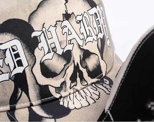 Kappe Ed Hardy - Gothic Skull Tab 5 Panel Trucker Cap - Dove