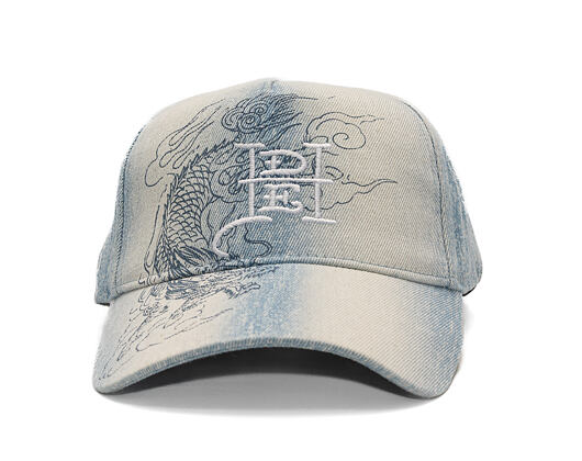 Kappe Ed Hardy - Crawling Dragon Wash Denim 5 Panel Cap - Bleach