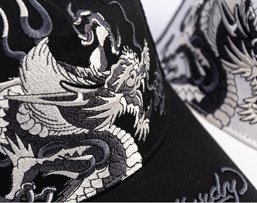 Kappe Ed Hardy - Mono Giant Dragon Twill Front Mesh Trucker - Black/Black