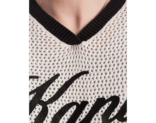 T-Shirt Karl Kani - Cursive Varsity Crochet Boxy T-Shirt White