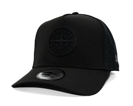 Kappe New Era - MLB Tech Pack 9FORTY A-Frame Trucker - Seattle Mariners - Black