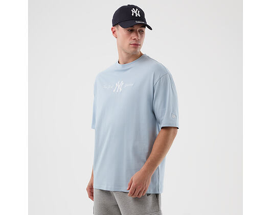 T-Shirt New Era - MLB Script Oversized Tee - NY Yankees - Sky Blue