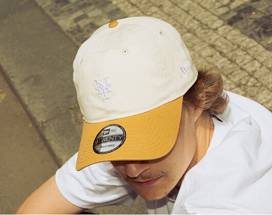 Kappe New Era - MLB Mini Logo Washed Contrast 9TWENTY - NY Mets - Cream / Dusted Ochre