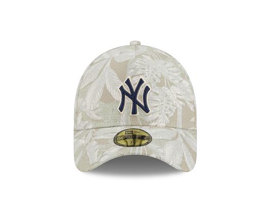 Kappe New Era - MLB Three Looms "Leafy Palm" 59FORTY A-Frame - NY Yankees - Stone