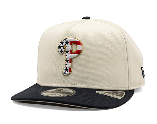 Kappe New Era - MLB "American Flag" 9FIFTY - Philadelphia Phillies - Chrome White