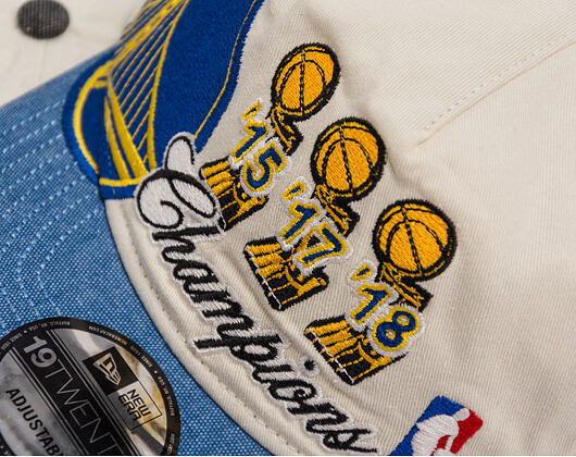 Kappe New Era - NBA "Hardwood Classic Champions" 19TWENTY - Golden State Warriors - Chrome White / T