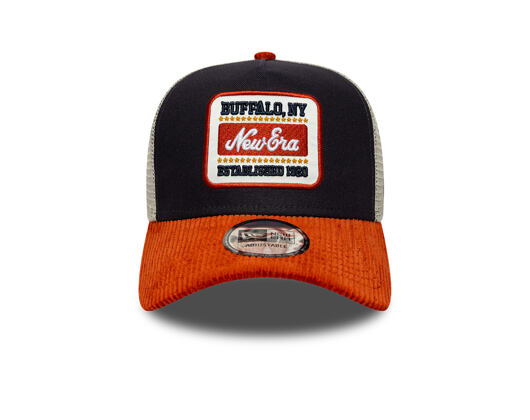 Kappe New Era - Branded Patch Cord 9FORTY A-Frame Trucker - Navy / Warm Flame