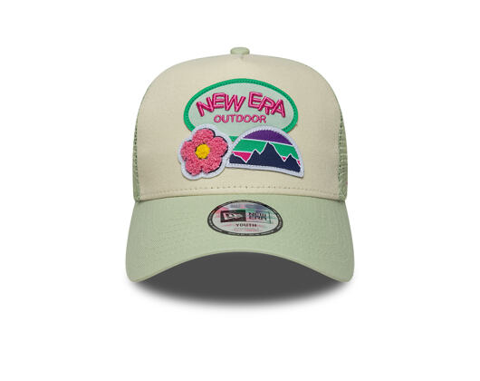 Kinder Kappe New Era - Branded Outdoor 9FORTY A-Frame Trucker - Cream / Soft Grass