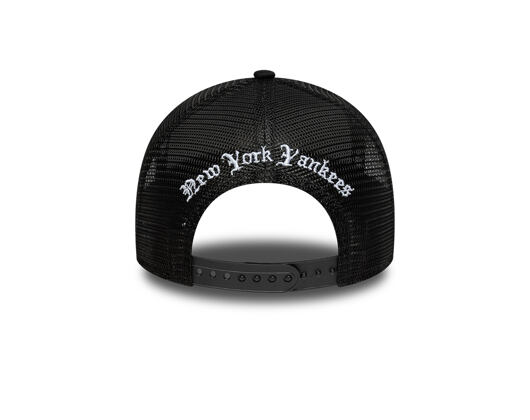 Kappe New Era - MLB Wordmark 9FORTY A-Frame Trucker - NY Yankees - Black