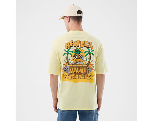T-Shirt New Era - Branded Beach Party Graphic Oversized Tee - Yellow