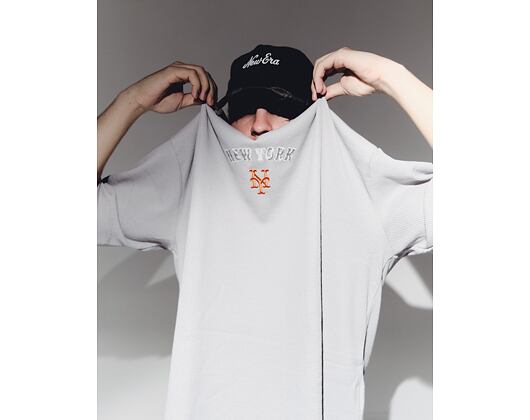 T-Shirt New Era - MLB Waffle Box Tee - NY Mets - Grey