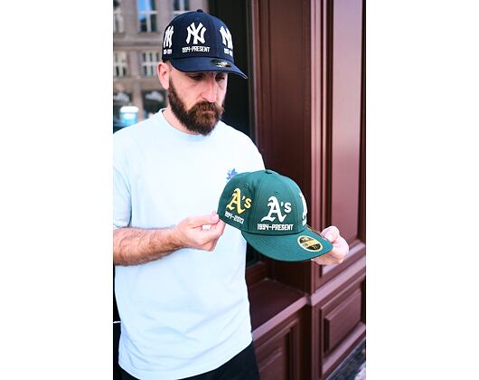 Kappe New Era - MLB IMAGE DROP All-Over 59FIFTY Low Profile - Oakland Athletics - Green