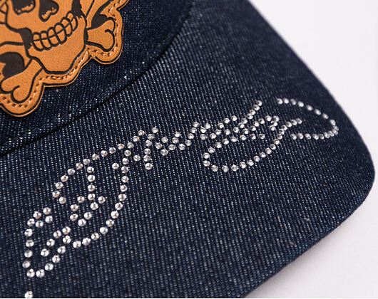 Kappe Ed Hardy - Unisex Love Kills Slowly Denim 5 Panel Trapper Cap - Indigo