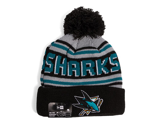 Mütze New Era - NHL Evergreen Wordmark Pom Medium Knit - San Jose Sharks - Team Color