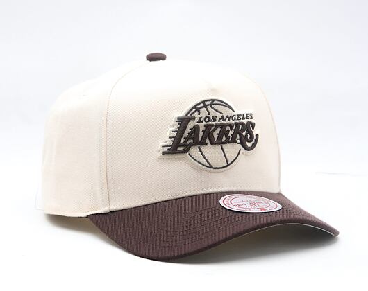 Kappe Mitchell & Ness - NBA Brown And Cream Pro Snapback - Los Angeles Lakers - Cream